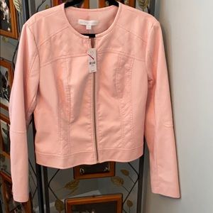 Light pink New York and Co. faux leather blazer